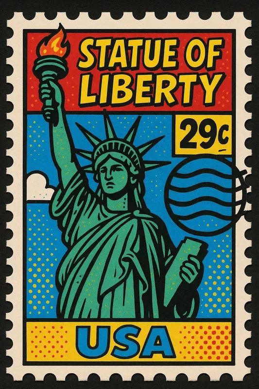 Fun Pop Art Postage Stamps