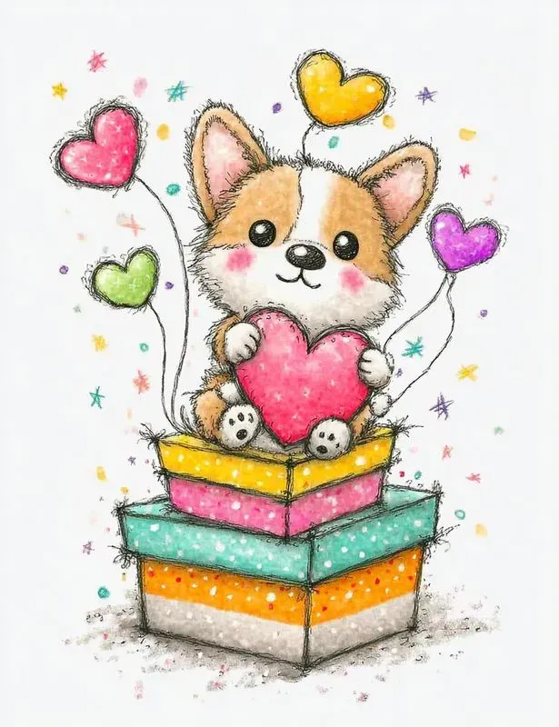 Colorful Valentine Animal Clipart