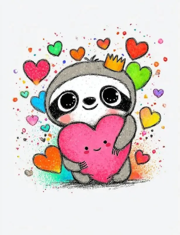 Colorful Valentine Animal Clipart