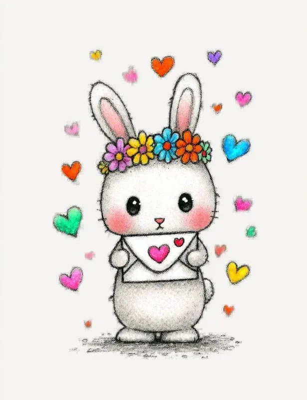 Colorful Valentine Animal Clipart