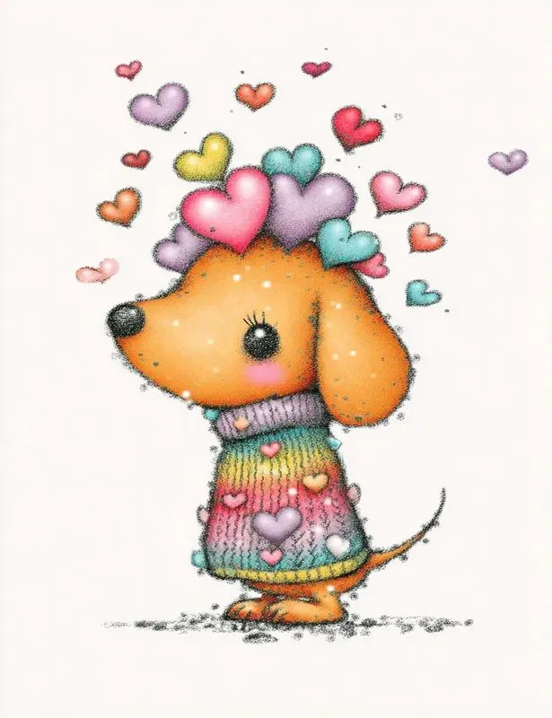 Colorful Valentine Animal Clipart