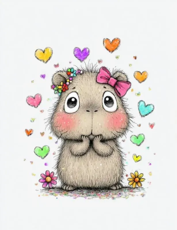 Colorful Valentine Animal Clipart
