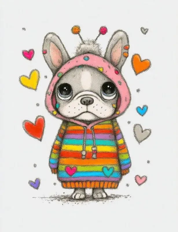 Colorful Valentine Animal Clipart