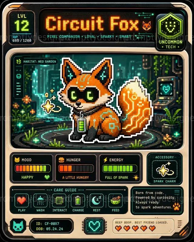 Digital Pet Trading Cards