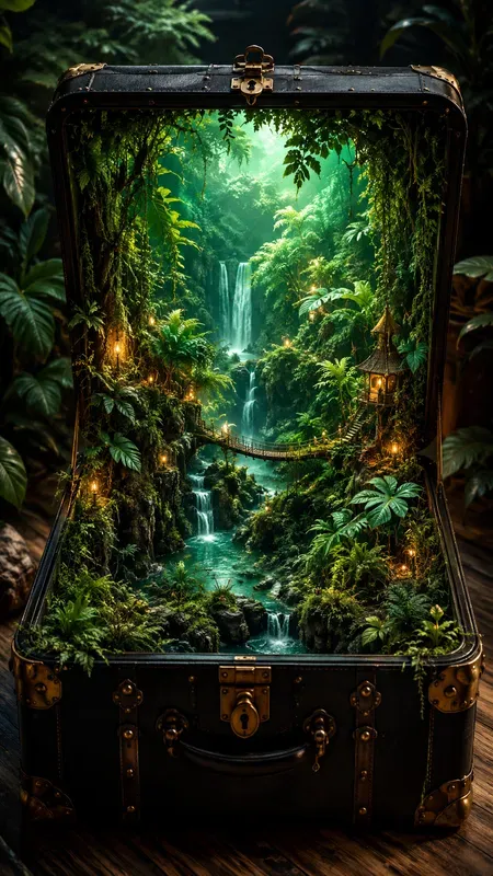 Fantasy Worlds Inside Open Boxes