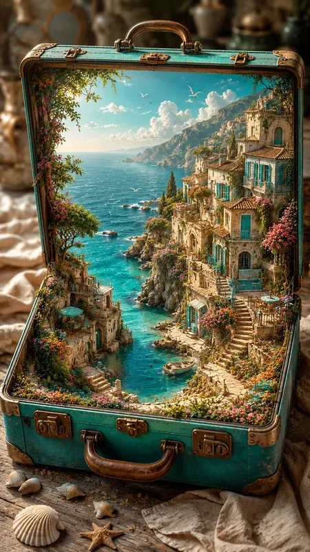 Fantasy Worlds Inside Open Boxes