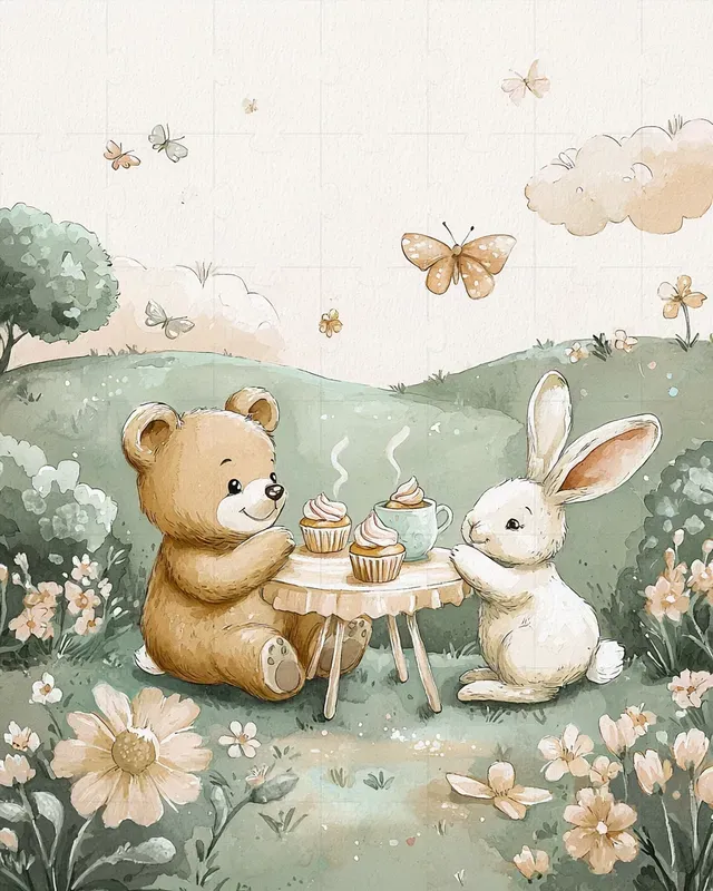 Soft Gouache Nursery Storybook Scenes