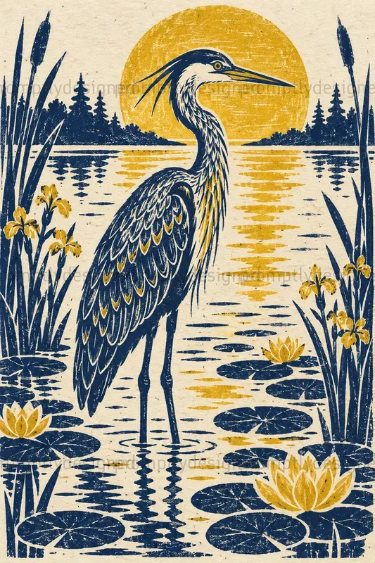 Linocut Wall Art Etsy