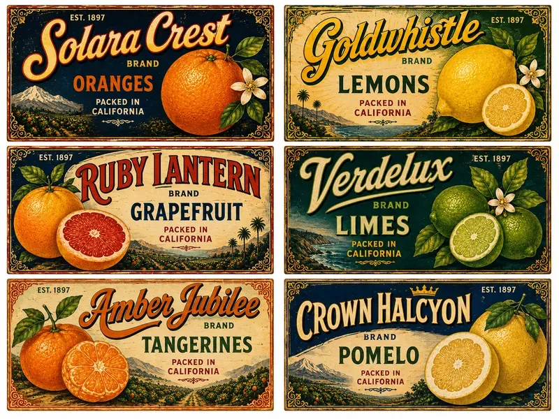 Vintage Fruit Crate Label Ephemera