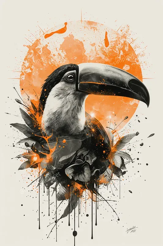 Ethereal Glowing Exotic Bird Art