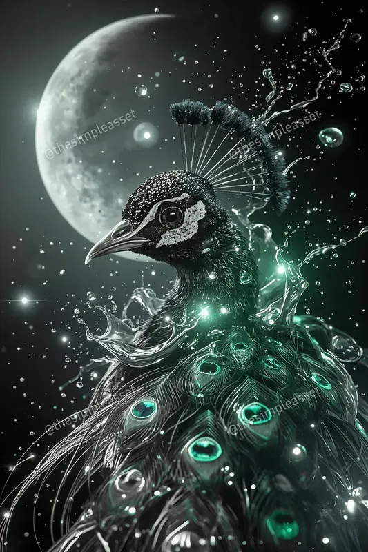 Ethereal Glowing Exotic Bird Art