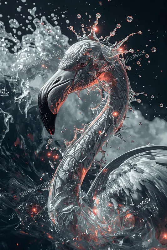 Ethereal Glowing Exotic Bird Art