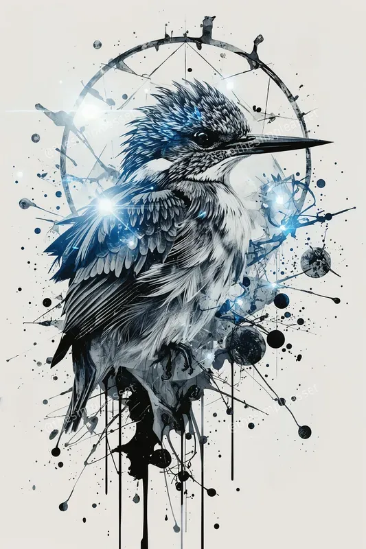 Ethereal Glowing Exotic Bird Art