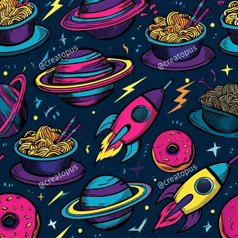 Neon Comic Pop Art Patterns