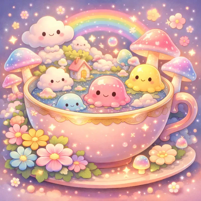 Kawaii Dream Cup Fantasy Scenes