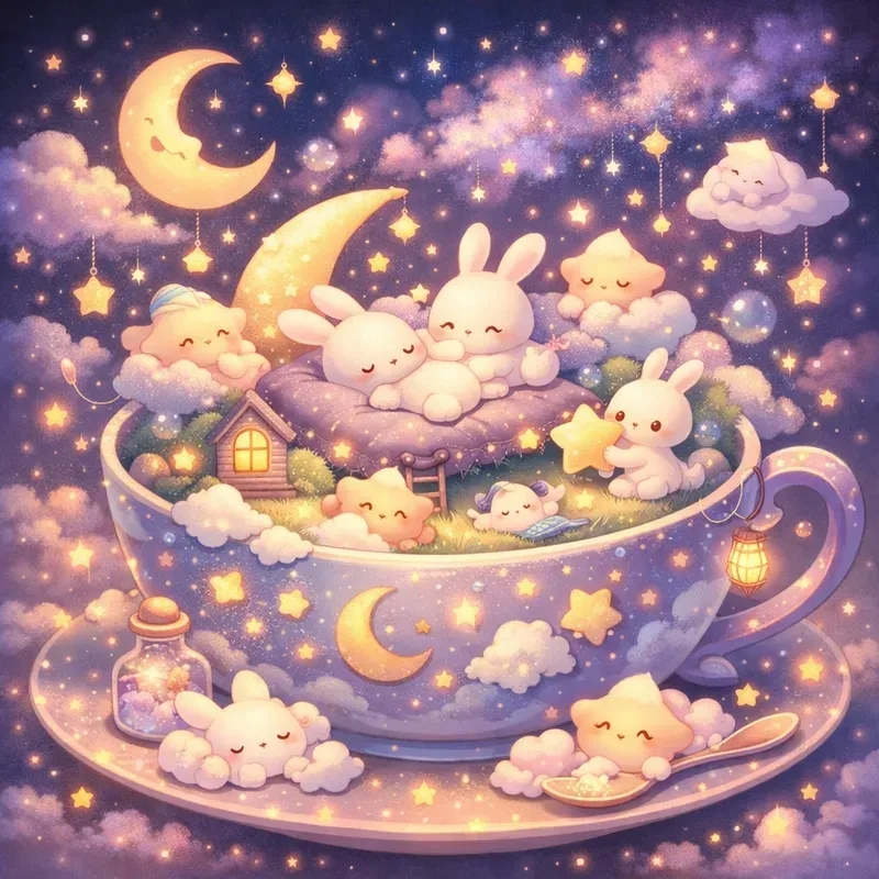 Kawaii Dream Cup Fantasy Scenes