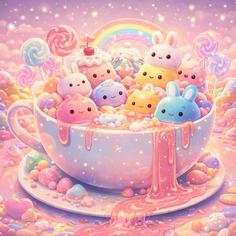 Kawaii Dream Cup Fantasy Scenes