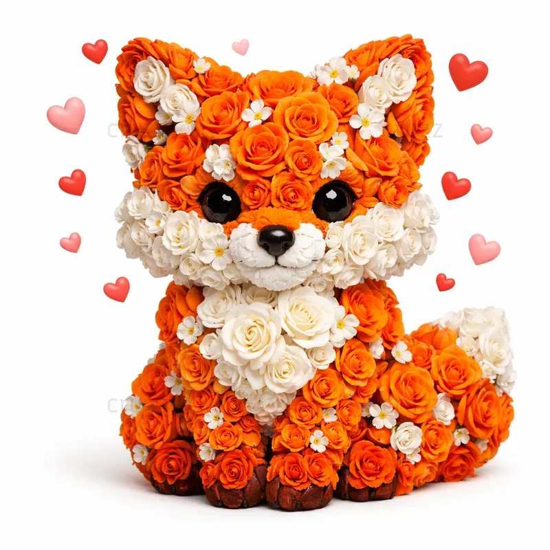 Floral Valentines Day Characters