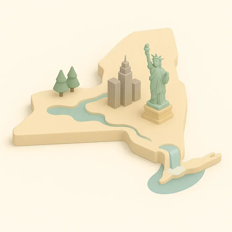 Pastel 3D Map Packs Iconic Us States