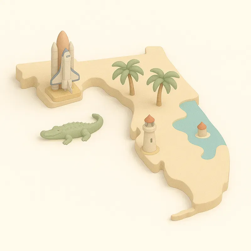 Pastel 3D Map Packs Iconic Us States