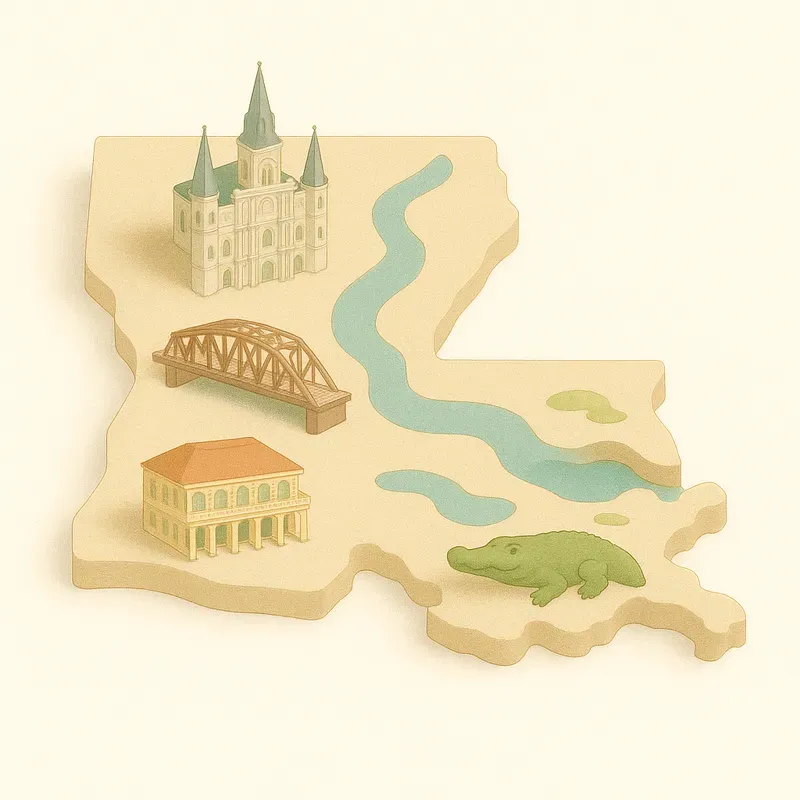 Pastel 3D Map Packs Iconic Us States