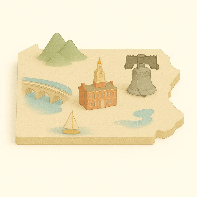 Pastel 3D Map Packs Iconic Us States