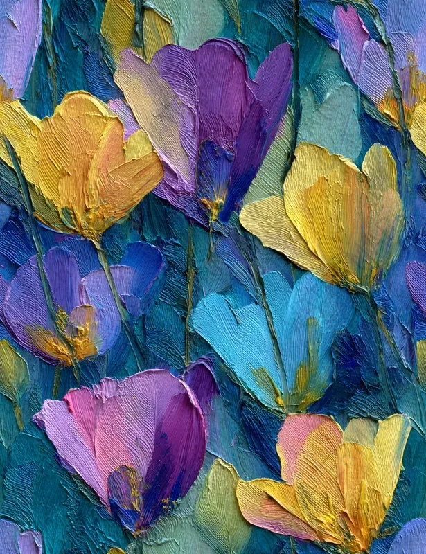 Impressionist Blue Sky Seamless Patterns