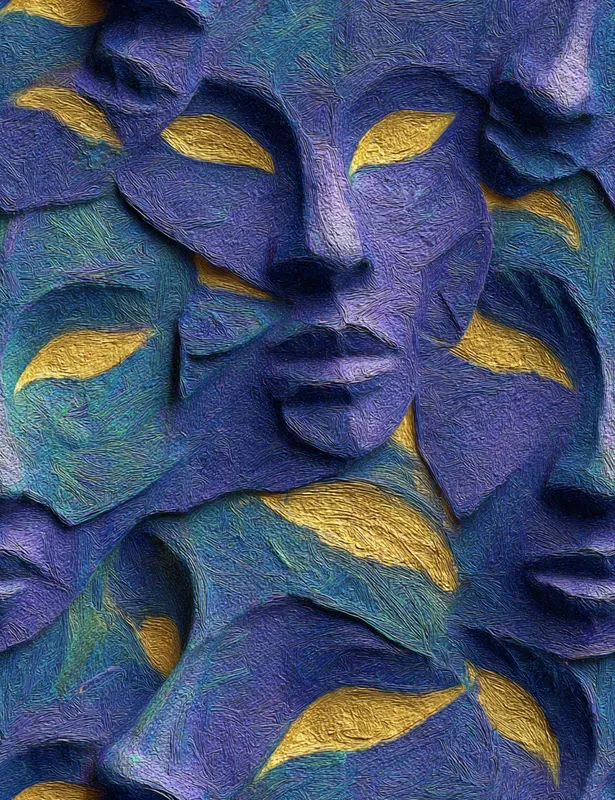 Impressionist Blue Sky Seamless Patterns