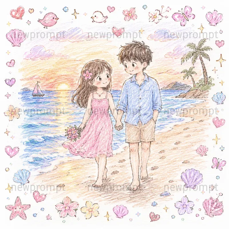Cute Romantic Child Drawings