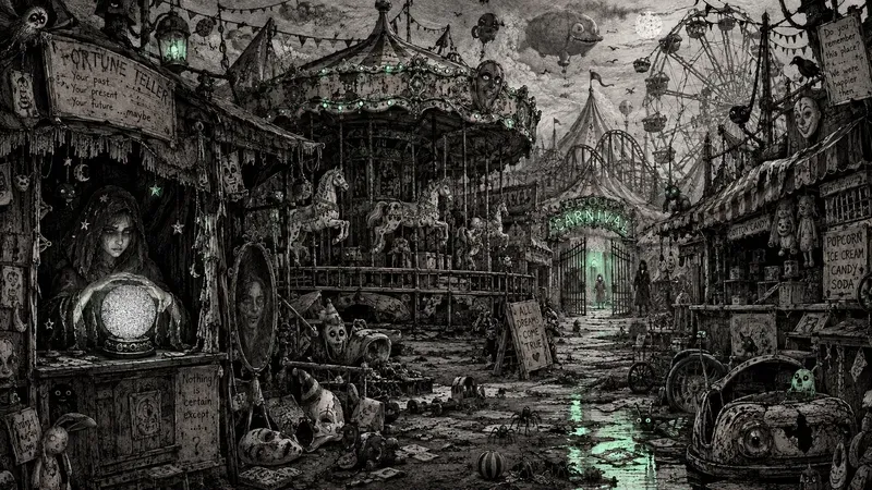 Abandoned Carnival Dark Surreal Art