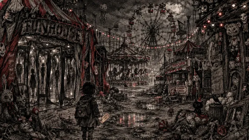 Abandoned Carnival Dark Surreal Art