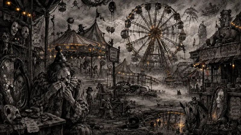 Abandoned Carnival Dark Surreal Art