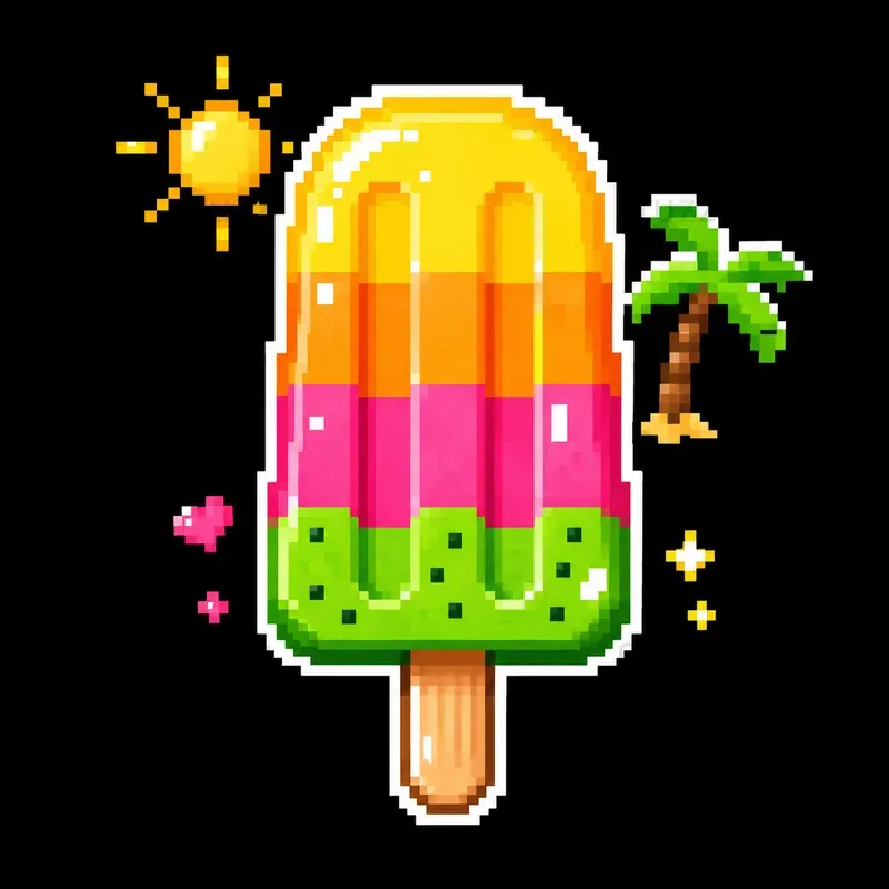 Plural: Pixel Art Sticker Design Summers