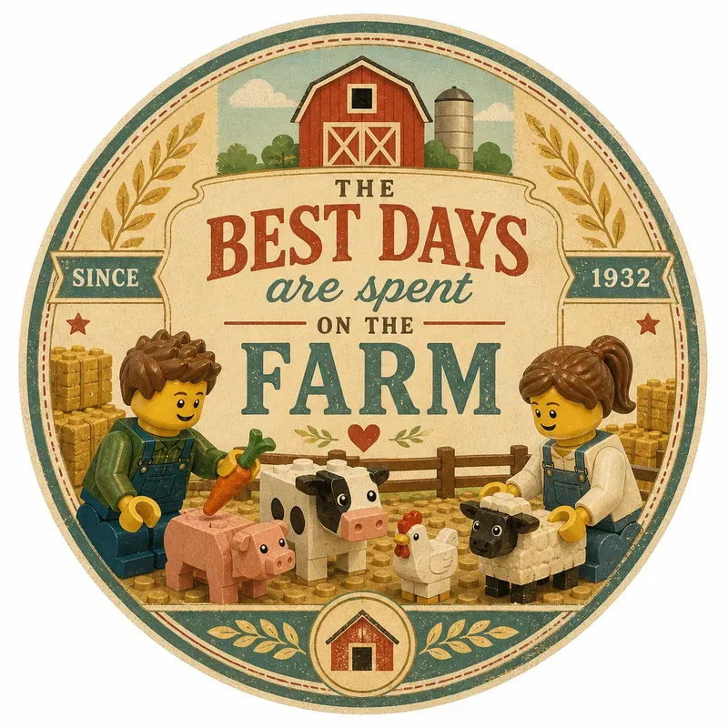 Vintage Lego Toy Label Art