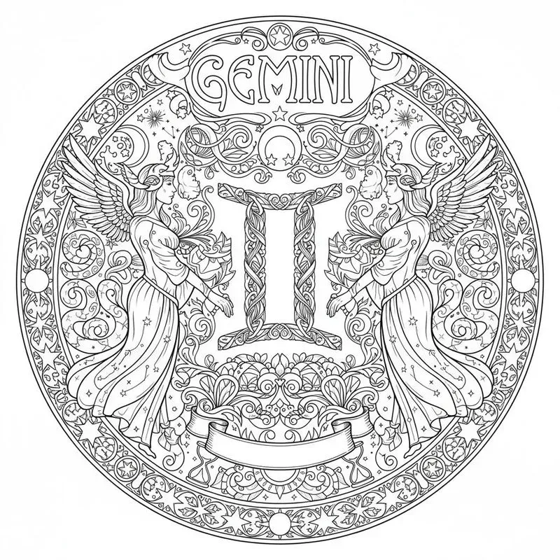 Zodiac Astrology Coloring Book Pages