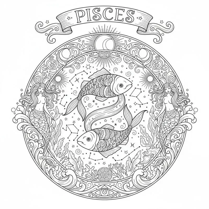 Zodiac Astrology Coloring Book Pages