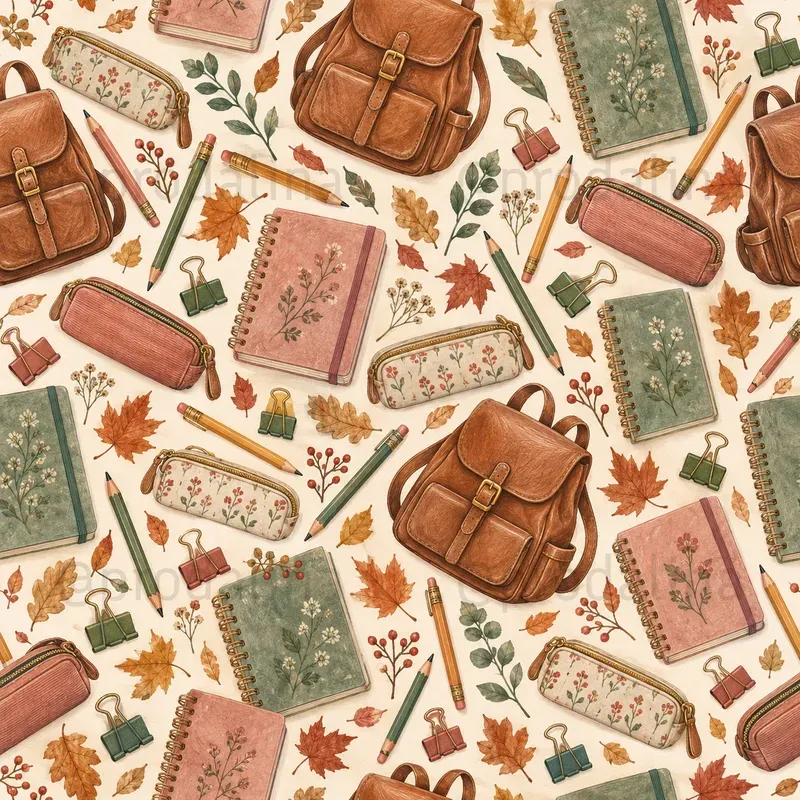 Cozy College Life Seamless Patterns