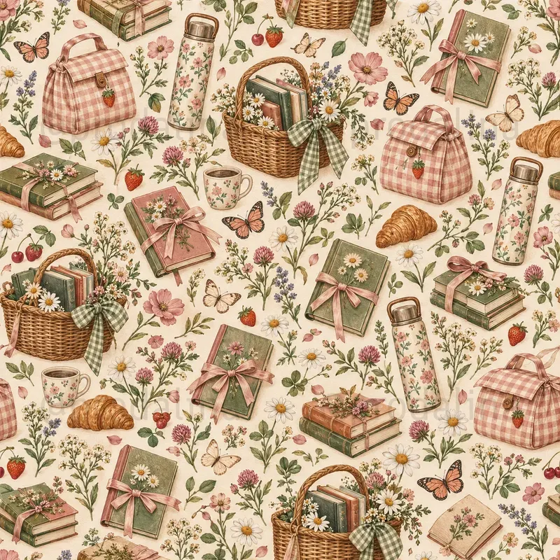 Cozy College Life Seamless Patterns
