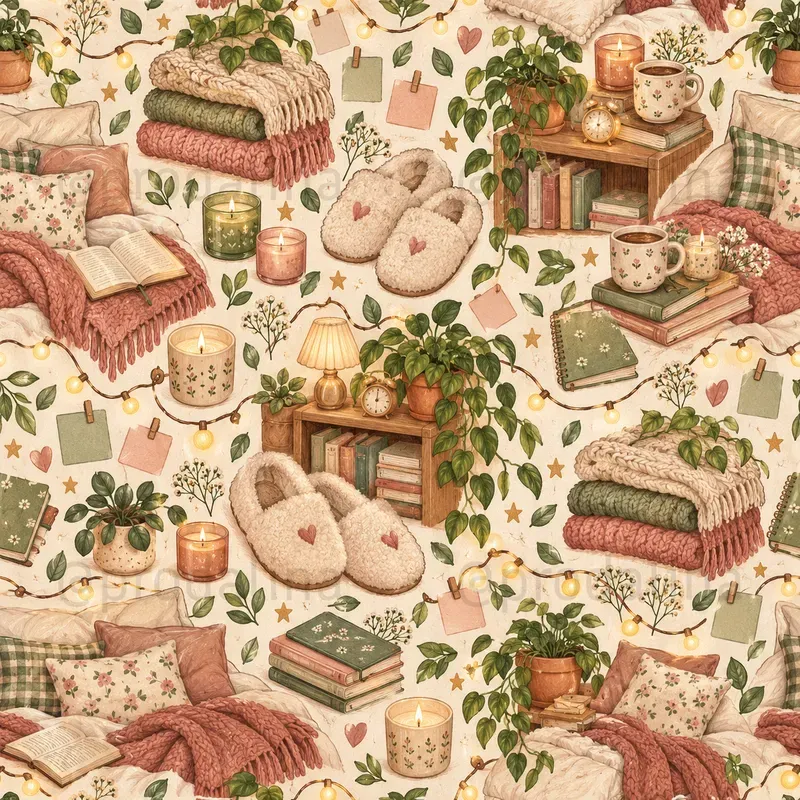 Cozy College Life Seamless Patterns