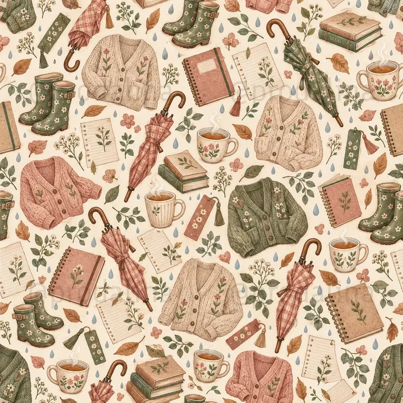 Cozy College Life Seamless Patterns