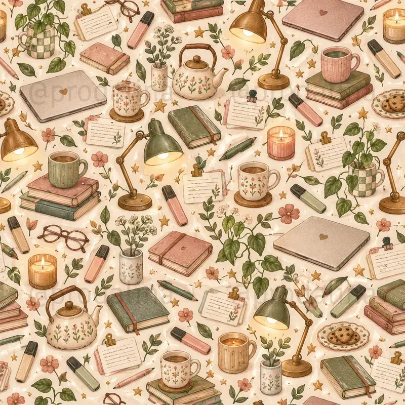 Cozy College Life Seamless Patterns