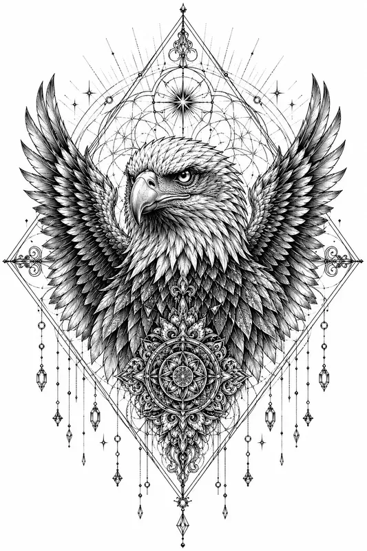 Fine Line Blackwork Tattoo Stencil Art