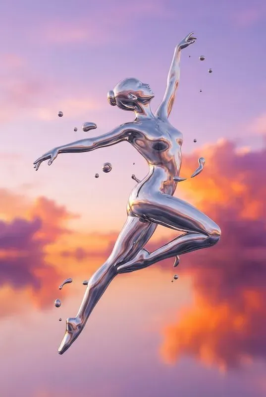 Reflected Metallic Silver Characters