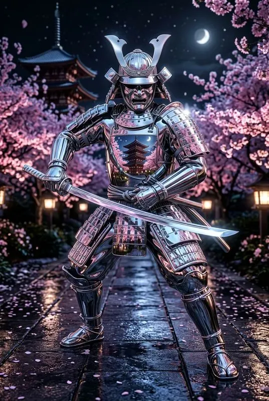 Reflected Metallic Silver Characters
