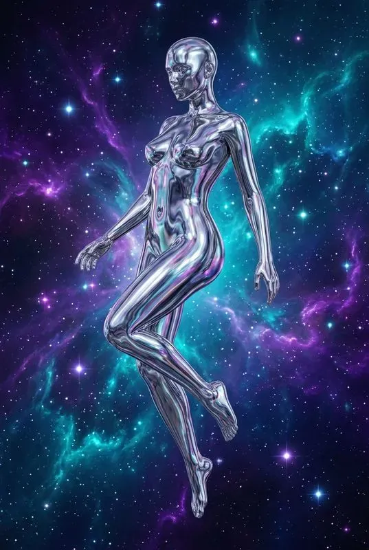 Reflected Metallic Silver Characters