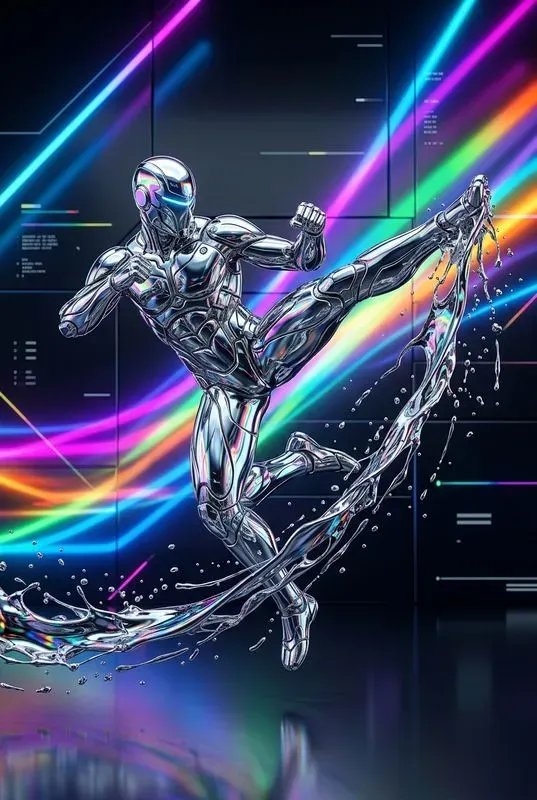 Reflected Metallic Silver Characters