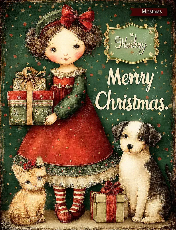 Merry Christmas Junk Journal Cards