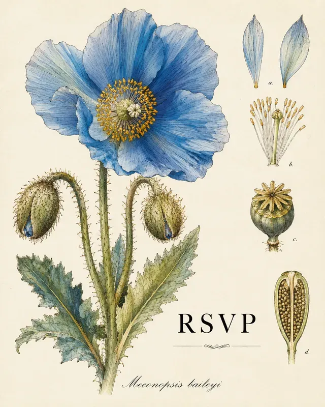 Vintage Wildflower Botanical Rsvp Art