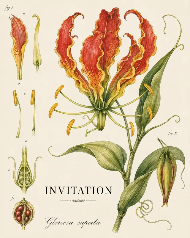 Vintage Wildflower Botanical Rsvp Art