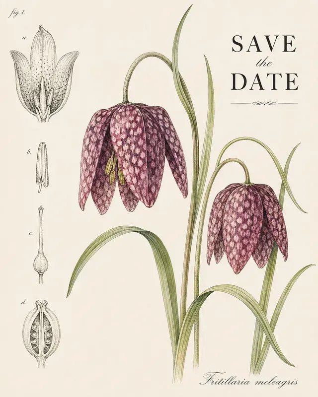 Vintage Wildflower Botanical Rsvp Art
